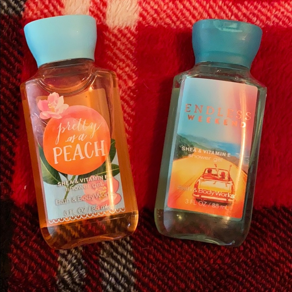 Bath and Body works travel sized shower gels